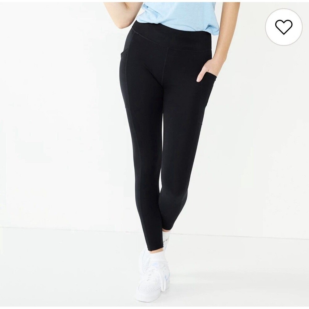 90 Degree By Reflex Women’s Leggings Black 2XL Pull On W/ Pockets Stretch